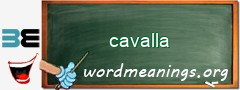 WordMeaning blackboard for cavalla